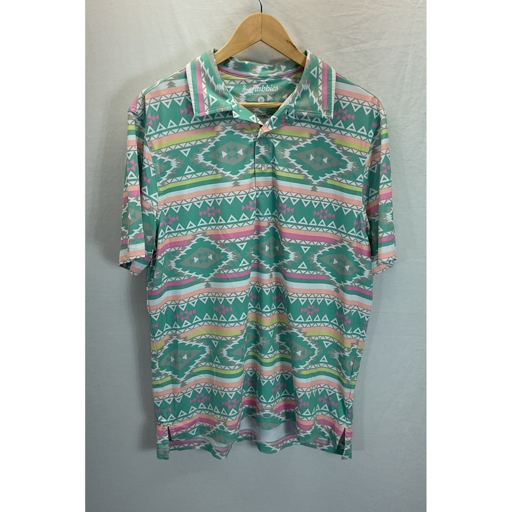 Chubbies "The Weekend Has Arrived" Golf Polo Shirt Mens M Southwest Aztec Print